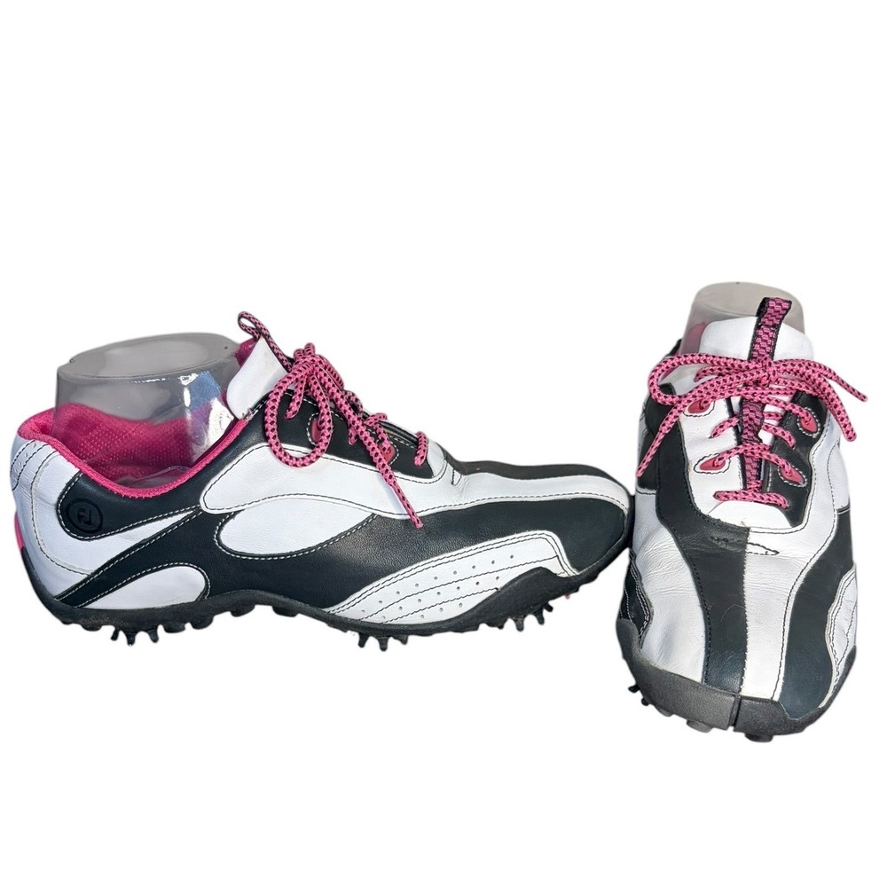 FootJoy Black White Pink Golf Shoes LoPro Collection‎ Women's Size 8M
